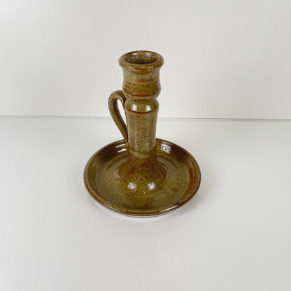 Bougeoir à main en grès