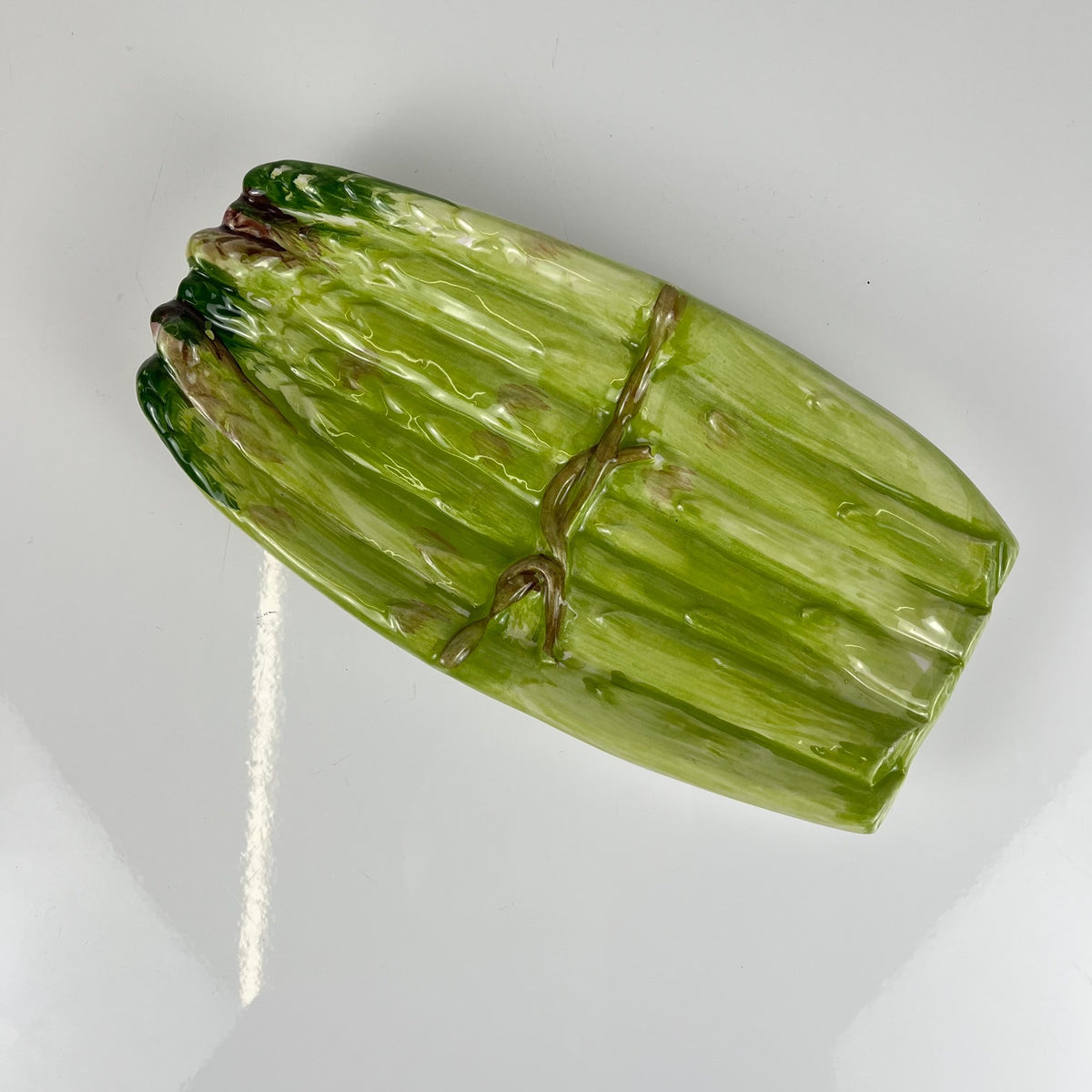 Italian Asparagus Platter in Majolica, 1980