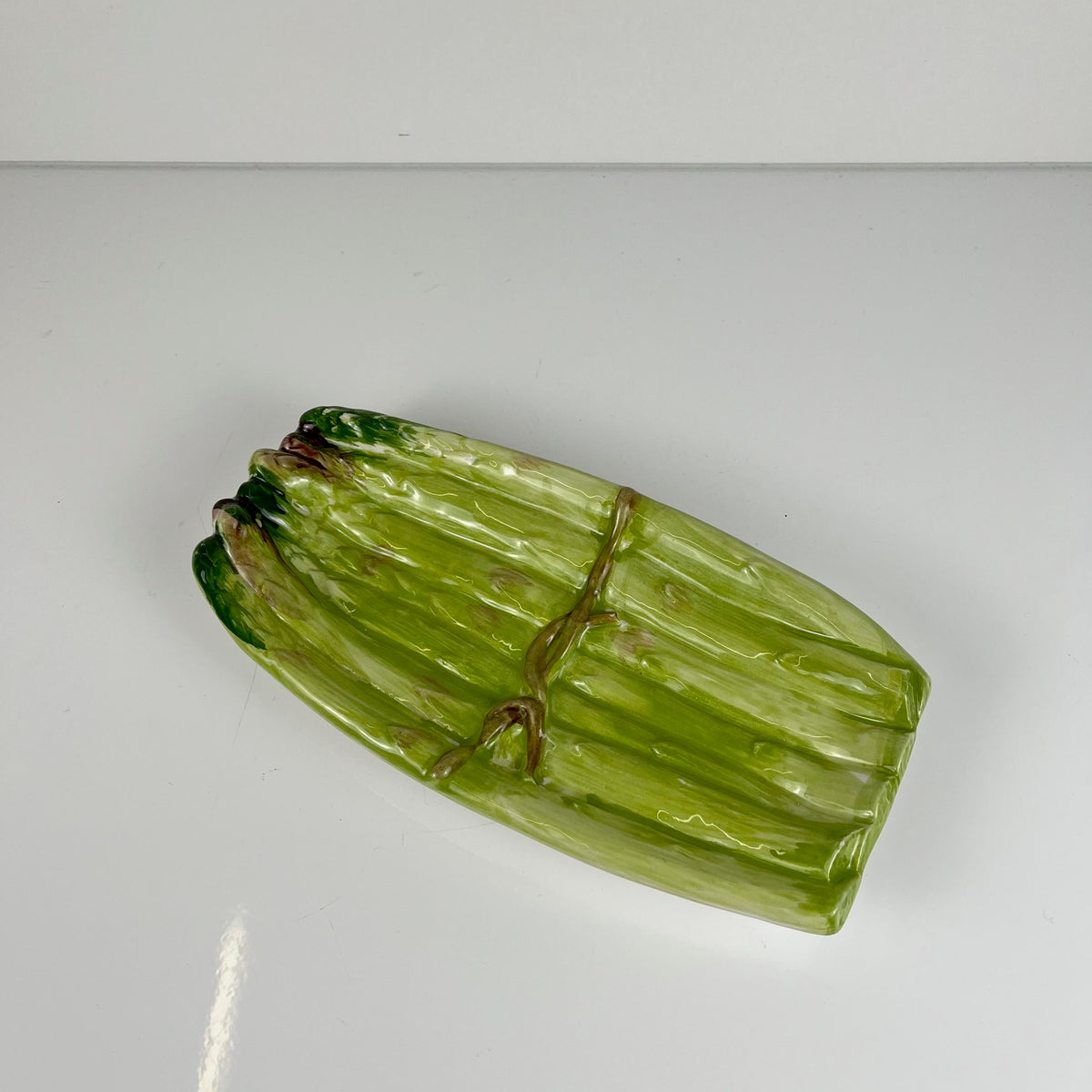 Italian Asparagus Platter in Majolica, 1980