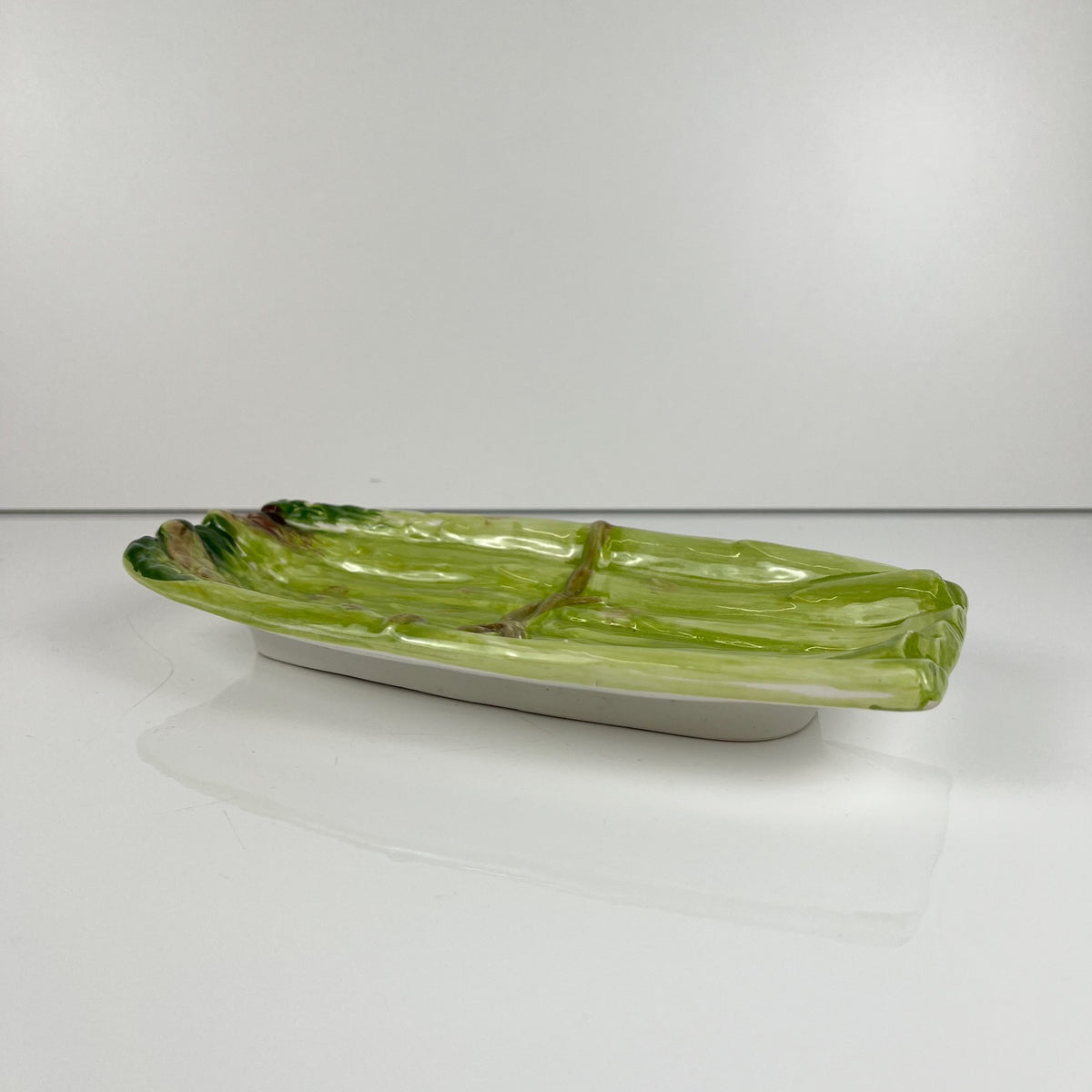 Italian Asparagus Platter in Majolica, 1980