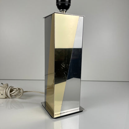 Pied de Lampe vintage style hollywood regency, laiton et chrome, 1970