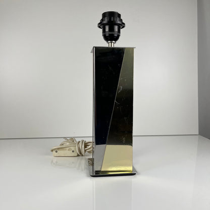 Pied de Lampe vintage style hollywood regency, laiton et chrome, 1970