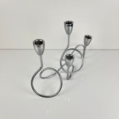 “Loop” style candle holder, 2000, chrome-plated metal
