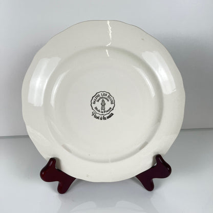 Set de 2 assiettes Salins Les bains rose, avant 1970