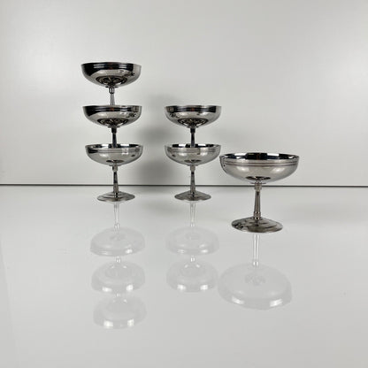Set de 6 coupes à glace / dessert en inox Letang Remy , 1970