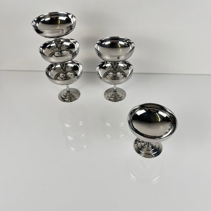 Set de 6 coupes à glace / dessert en inox Letang Remy , 1970