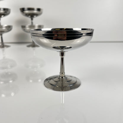 Set de 6 coupes à glace / dessert en inox Letang Remy , 1970