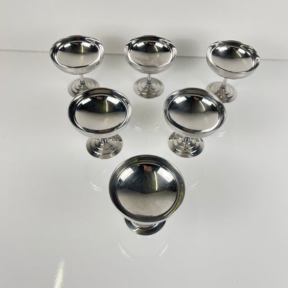 Set de 6 coupes à glace / dessert en inox Letang Remy , 1970