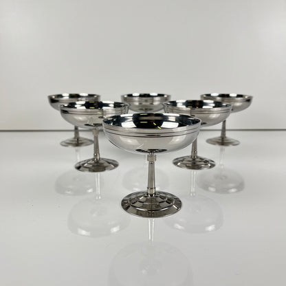 Set de 6 coupes à glace / dessert en inox Letang Remy , 1970