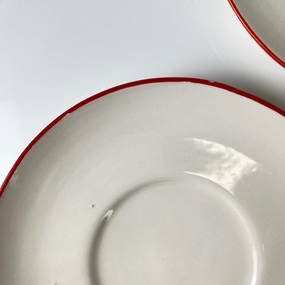 Set de 4 tasses avec soucoupes barbotine "Pomme"