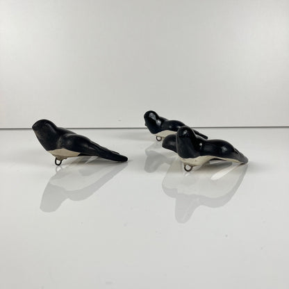 Vintage black ceramic swallow trio, 1950/60, Portugal