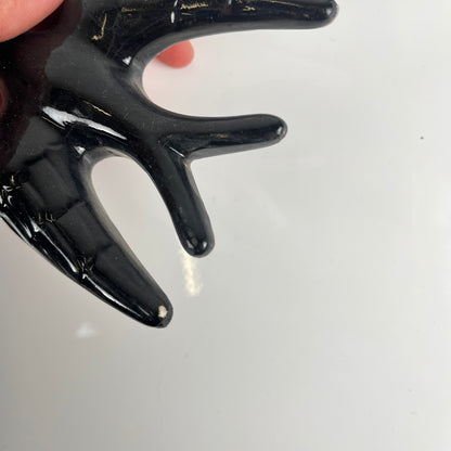 Vintage black ceramic swallow trio, 1950/60, Portugal