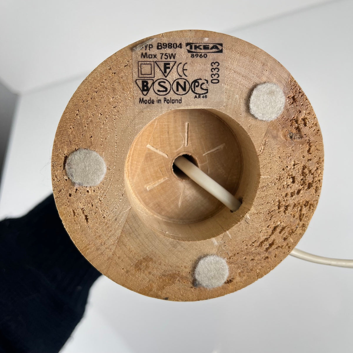 Pied de Lampe Lans en bois tourné, IKEA, 1990