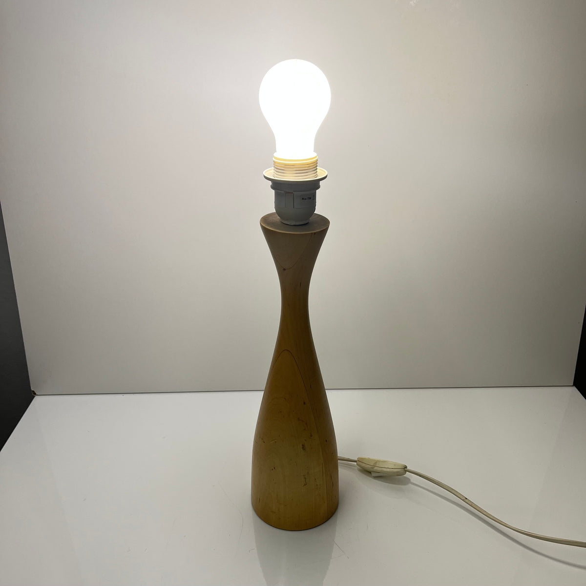 Pied de Lampe Lans en bois tourné, IKEA, 1990