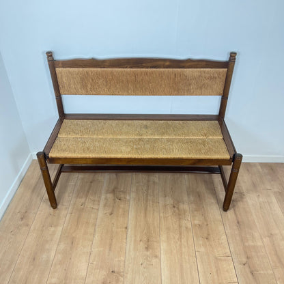 Provençal bench with backrest and integrated storage, 1960