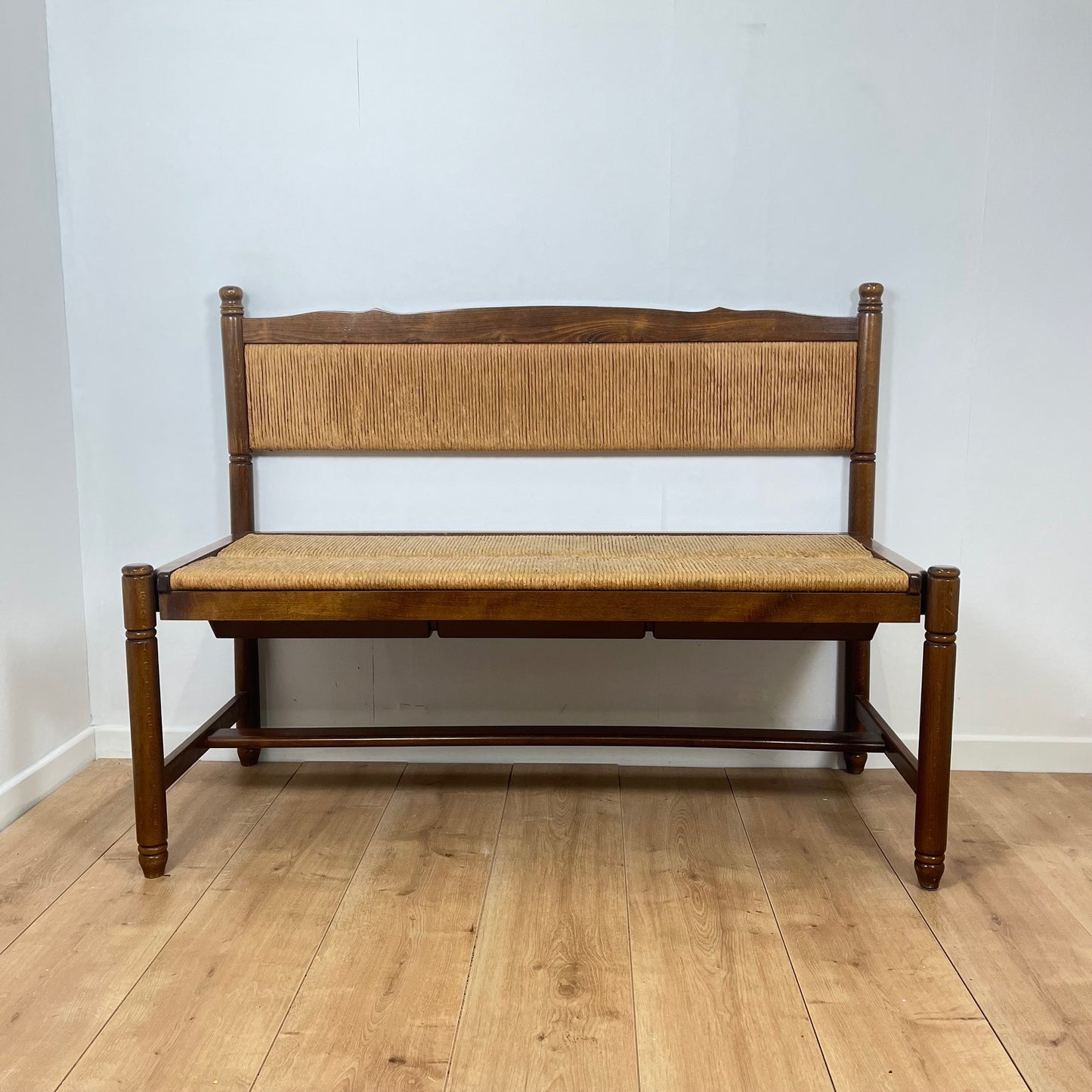 Provençal bench with backrest and integrated storage, 1960