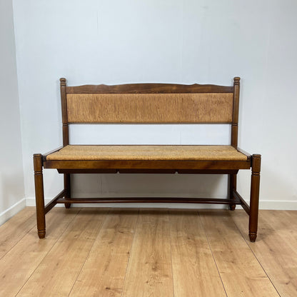 Provençal bench with backrest and integrated storage, 1960