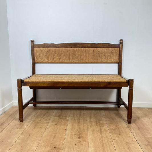Provençal bench with backrest and integrated storage, 1960