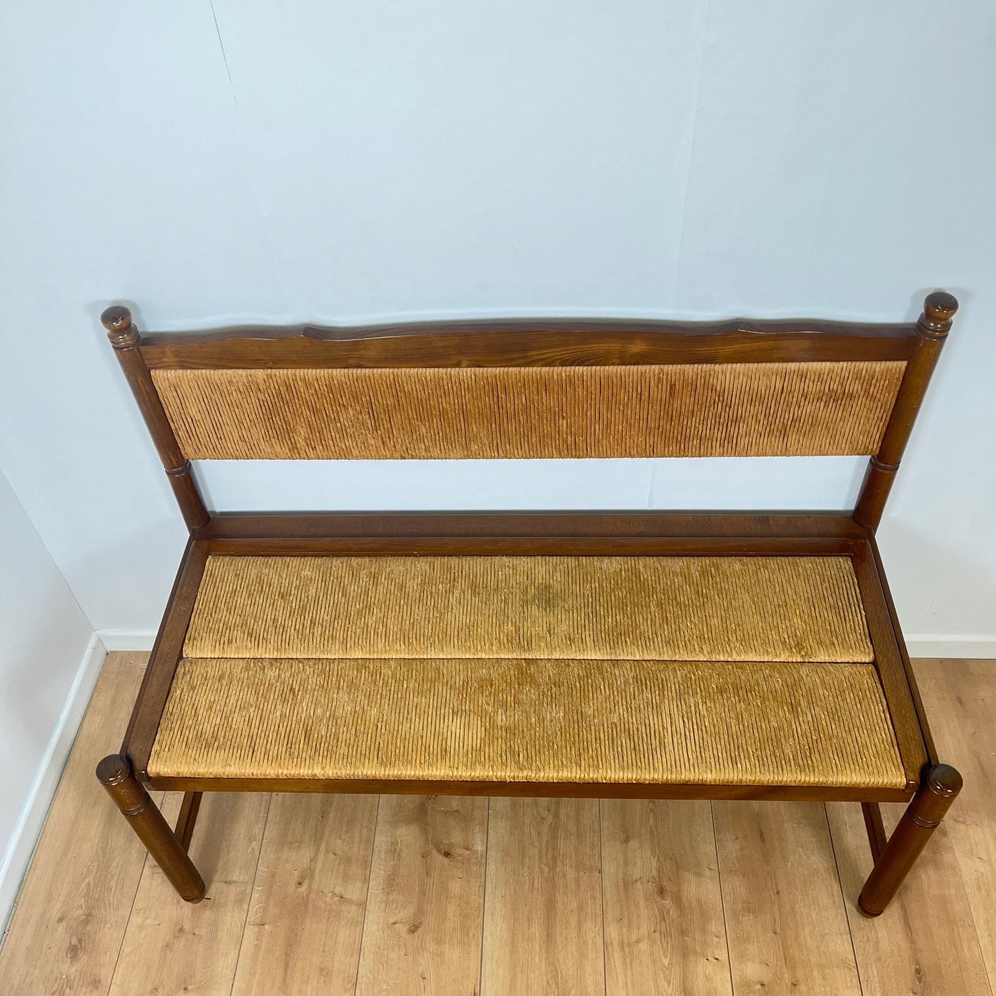 Provençal bench with backrest and integrated storage, 1960