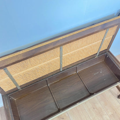 Provençal bench with backrest and integrated storage, 1960