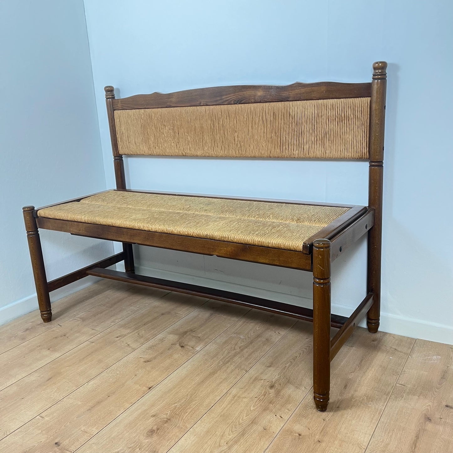 Provençal bench with backrest and integrated storage, 1960