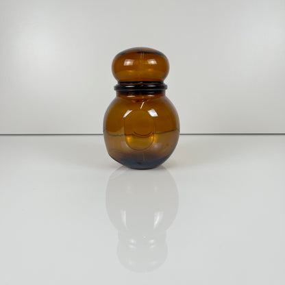 Pot de conservation en verre fumé brun, Lever, belgique