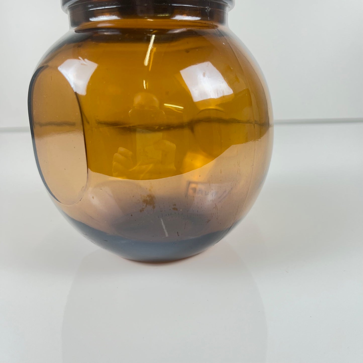 Pot de conservation en verre fumé brun, Lever, belgique