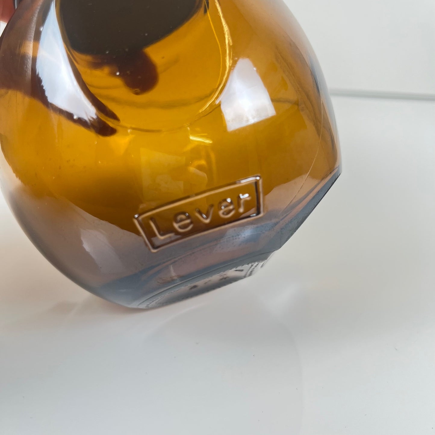 Pot de conservation en verre fumé brun, Lever, belgique