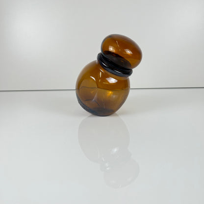 Pot de conservation en verre fumé brun, Lever, belgique