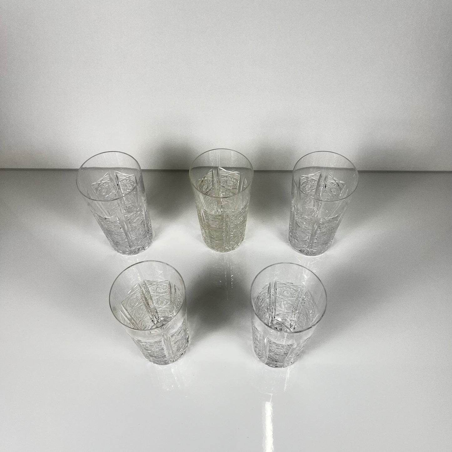 Set de 5 verres Highball en cristal taillé de bohème , République tchèque