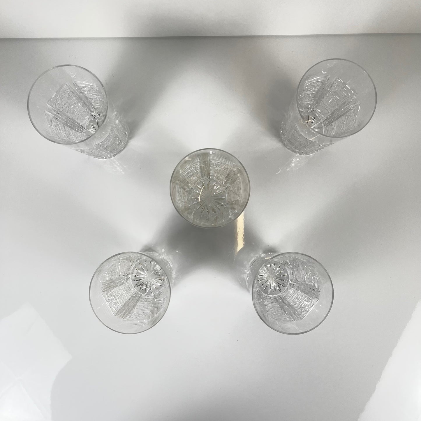 Set de 5 verres Highball en cristal taillé de bohème , République tchèque
