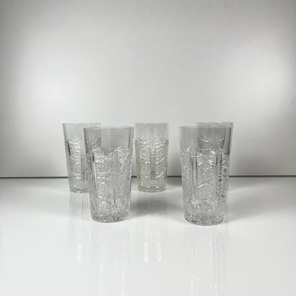 Set de 5 verres Highball en cristal taillé de bohème , République tchèque
