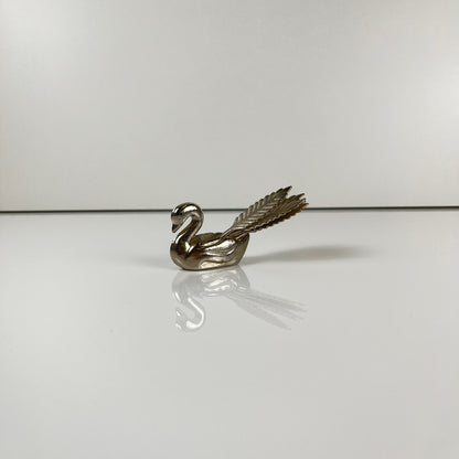 Porte pic vintage en forme de cygne, Métal argenté, 1970