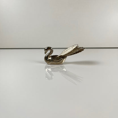 Porte pic vintage en forme de cygne, Métal argenté, 1970