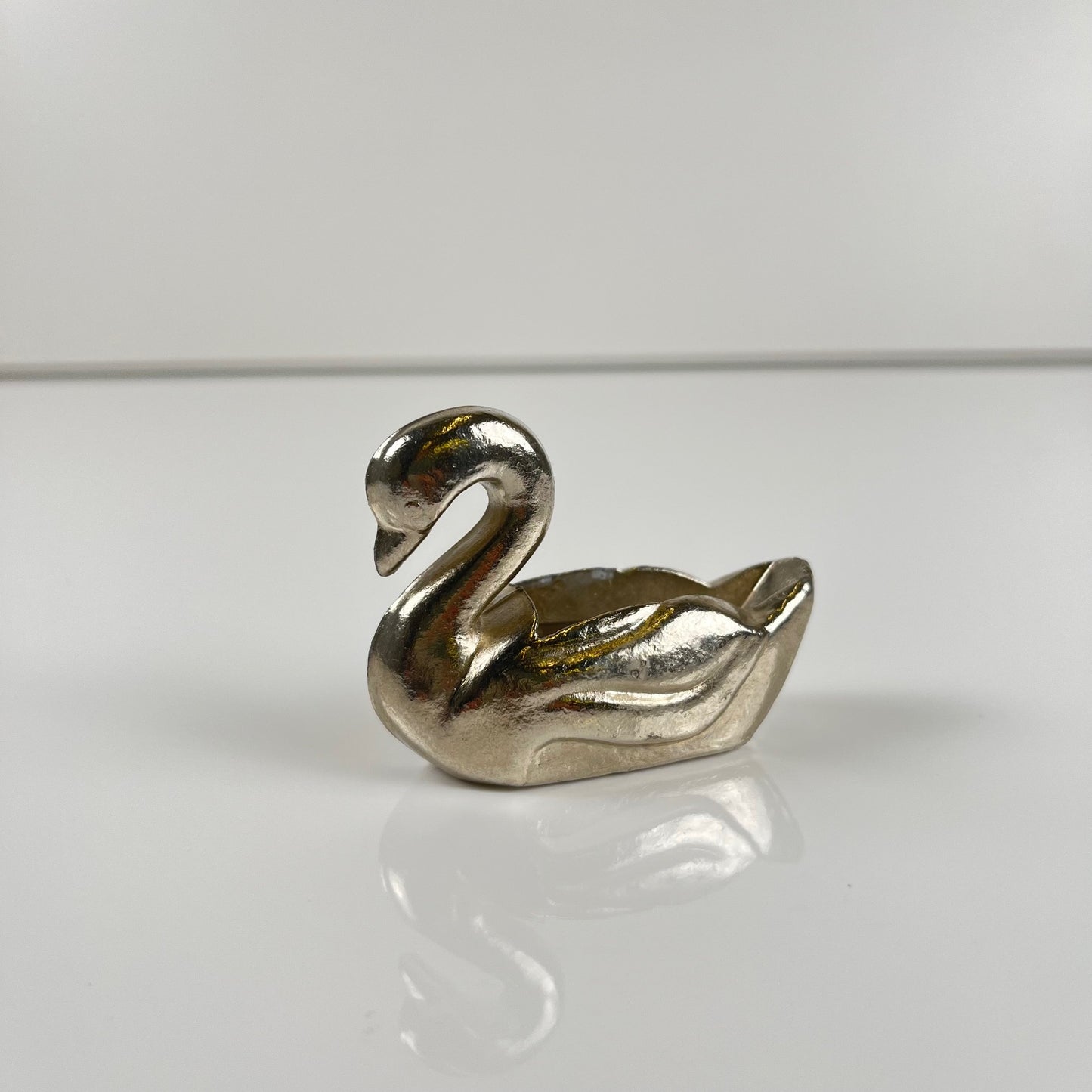 Porte pic vintage en forme de cygne, Métal argenté, 1970