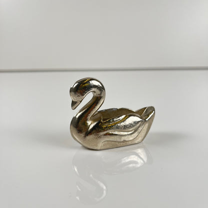 Porte pic vintage en forme de cygne, Métal argenté, 1970