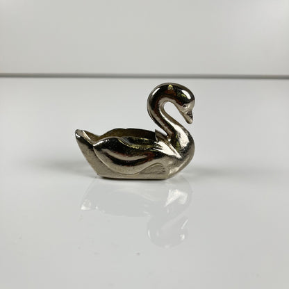 Porte pic vintage en forme de cygne, Métal argenté, 1970