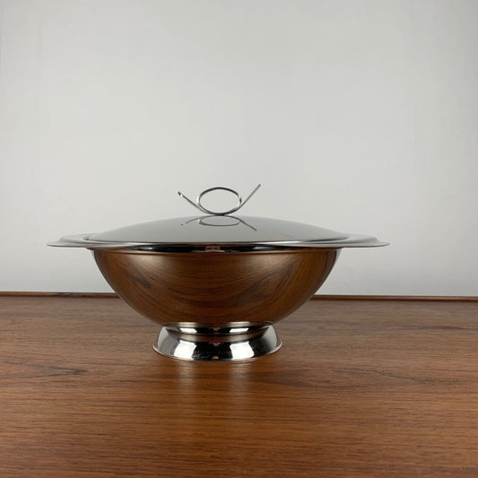 Vintage stainless steel soup tureen, 1970