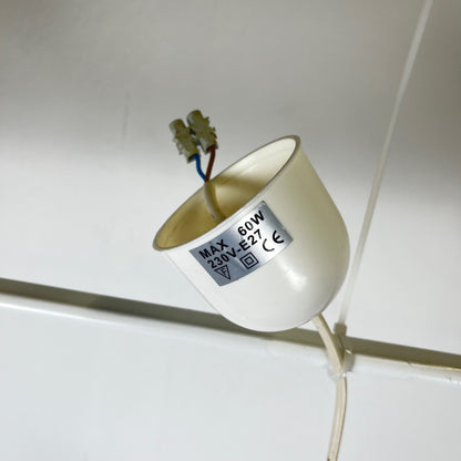 Suspension vintage en verre, bande rouge  , 1960/70 MCM