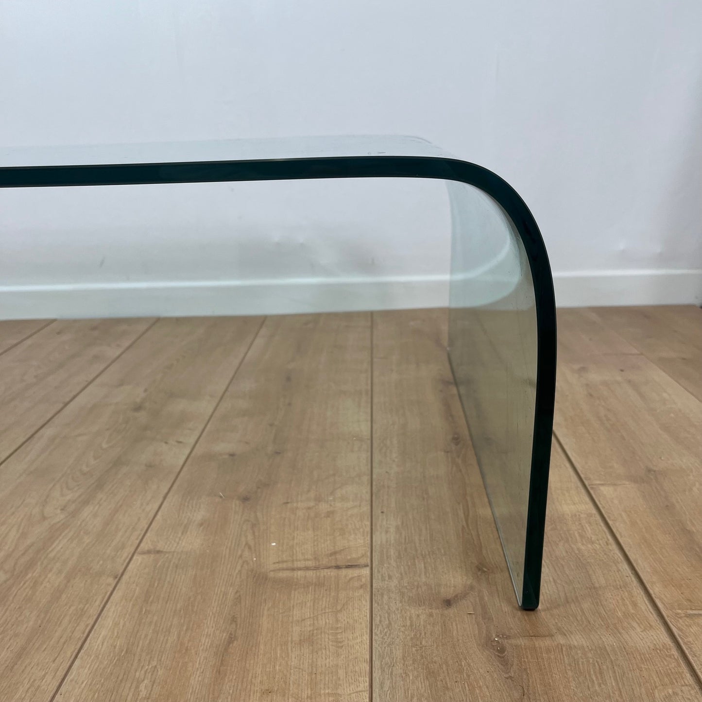 Coffee table in curved glass and black marble sphere, Giorgio Cattelan for Cattelan, 1980