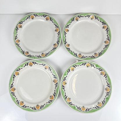 Set of 6 or 4 Sarreguemines "Maroussia" dinner plates, early 20th century