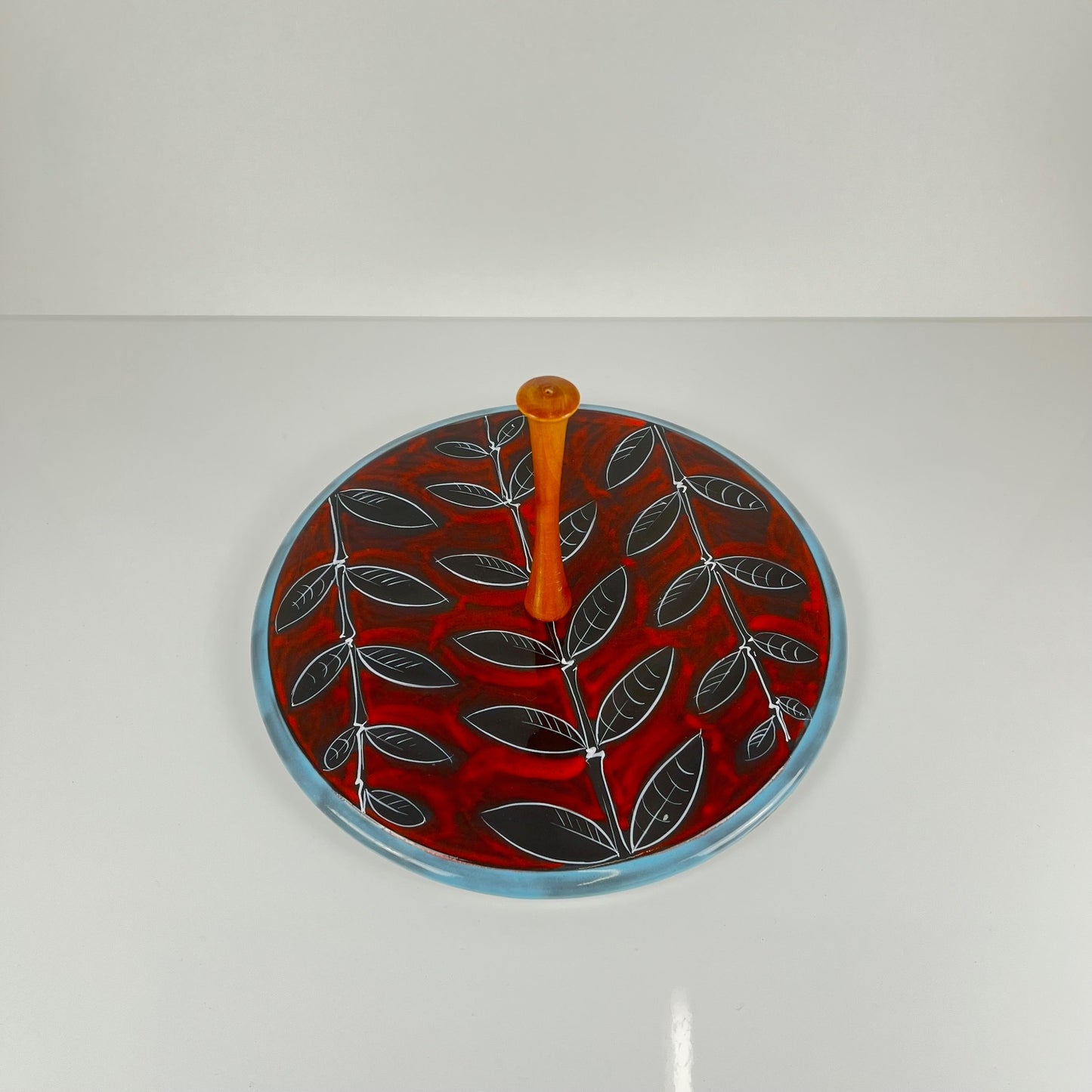 Italian ceramic tray with handle, 1960