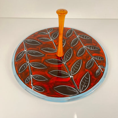 Italian ceramic tray with handle, 1960