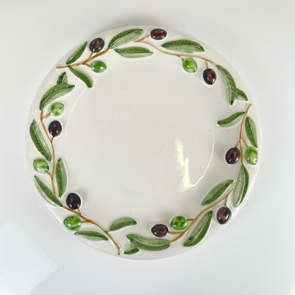 Round earthenware dish "olive", Deruta, Tiriduzzi, Italy