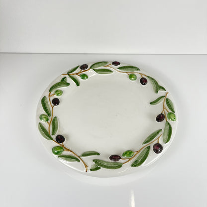 Round earthenware dish "olive", Deruta, Tiriduzzi, Italy