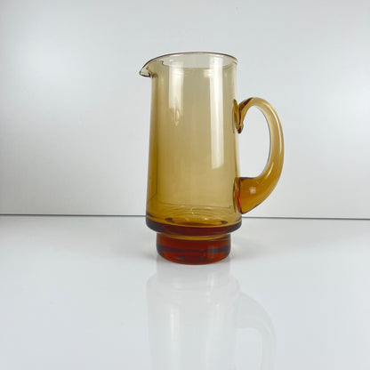 Cruche / pichet en verre soufflé ambre