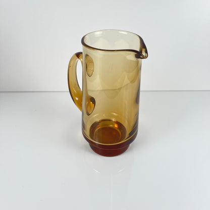 Cruche / pichet en verre soufflé ambre