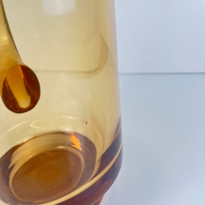 Cruche / pichet en verre soufflé ambre