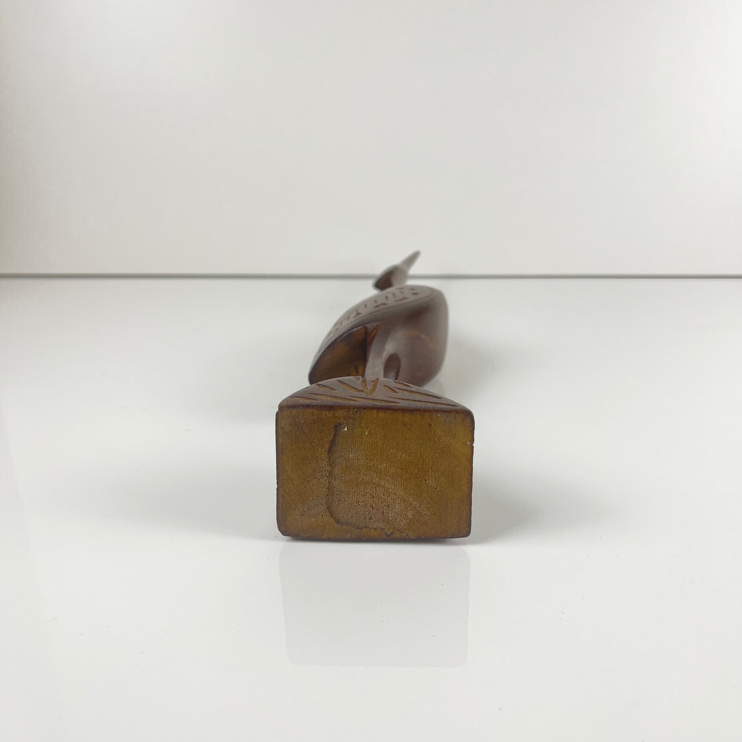 Statue de héron en bois sculpté, milieu XXème siècle