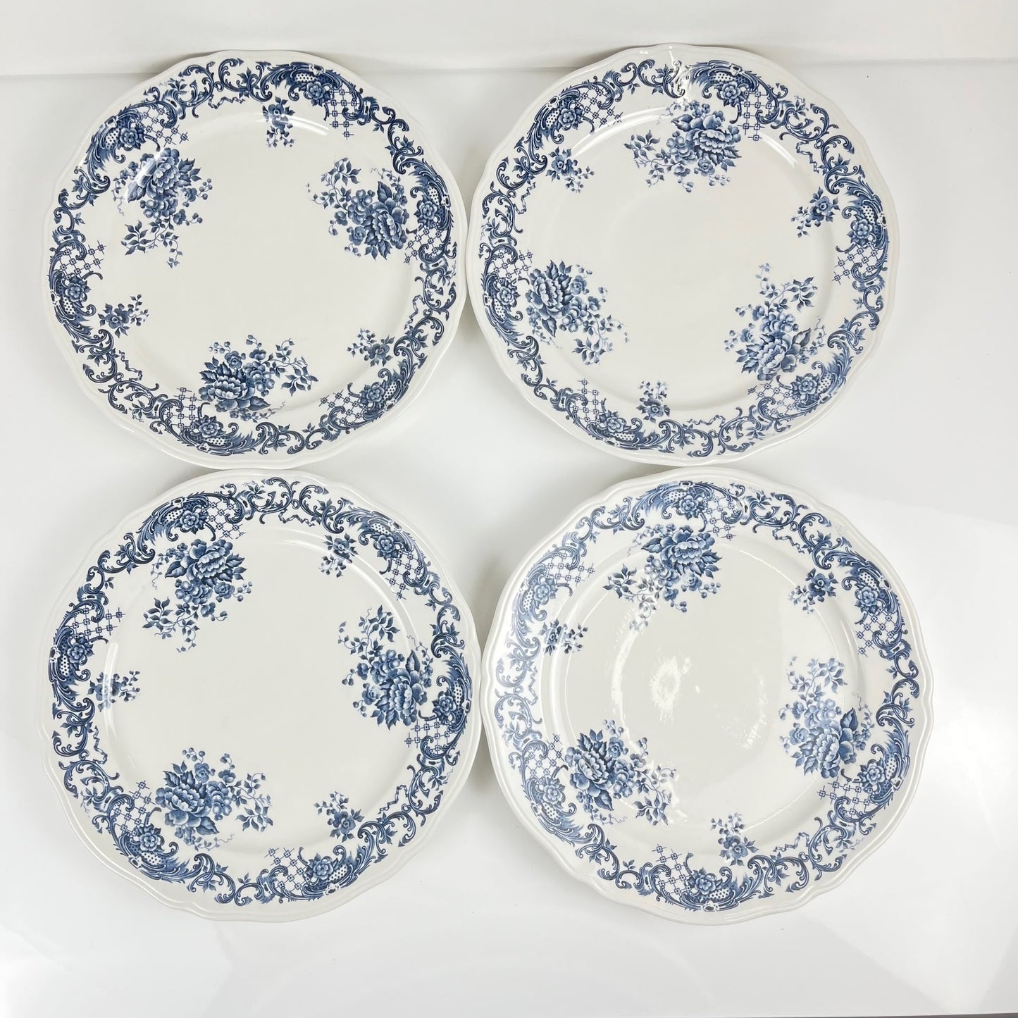 Set de 4 assiettes plates Villeroy & Boch "Valeria", bleu